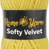 Rome Yarn Softy Velvet Wolle 100g - 120m | Samtgarn Chunky Chenillewolle Babywolle Amigurumi Super Bulky Garn zum Häkeln und Strickwolle Flauschgarn Velvet Garn (1 Knäuel, 909 Gelb) berlin shop 16